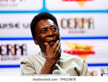 Rio De Janeiro-Brazil, January 15, 2018. Pelé, Greatest Soccer Player Of All Time And Chosen Ambassador Of The Rio De Janeiro Football Championship.
In The Photo The Retired Player Pelé Appears