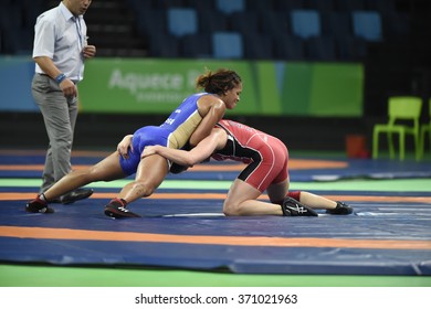 Rio De Janeiro-Brazil January 31, 2016- Test Preparation For The 2016 Olympics, Olympic Wrestling.