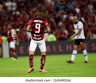Rio de Janeiro-Brazil July 29, 2018 football match between the teams of Flamengo and Sport Recife, player Paolo Guerrero Brazilian championship in the Maracanã stadium,