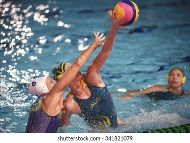 Rio De Janeiro-Brazil, November 17, 2015- Women's Tournament Of Water Polo.
Brazil And Australia