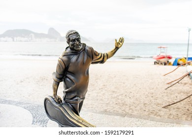 Rio De Janeiro/Rio De Janeiro/Brazil - NOV 23 2019: Partial View Of Dorival Caymmi Statue On Copacabana Beach