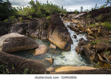 Rio Frio Waterfall In Mountain Pine Ridge, Belize Central America