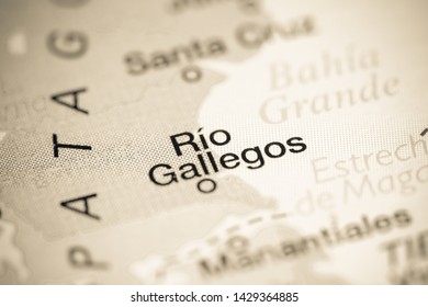 Rio Gallegos. Argentina On A Map