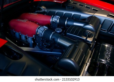 Rio Grande do Sul, Brazil.
June 2013 
Ferrari Car Engine. Ferrari F430 Spider, an Italian sports car designed by Pininfarina.