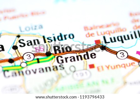 Rio Grande Puerto Rico On Map Stock Photo Edit Now