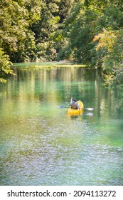 RIO QUENTE, BRAZIL - DECEMBER 07, 2021: Brazilian People Have Fun In Lake On December, 2021, Rio Quente.