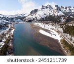 Rio Traful y Río Limay en el Valle Encantado, sector Siete Lagos, Villa Traful, Parque Nacional Nahuel Huapi, Patagonia Argentina, Neuquén, Rionegro, Bariloche, invierno patagónico