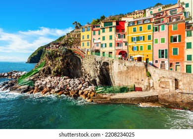 Riomaggiore is a small town in Cinque Terre national park, La Spezia province in Liguria Region, northern Italy
