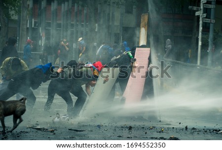 The riot in concepción street Foto stock © 