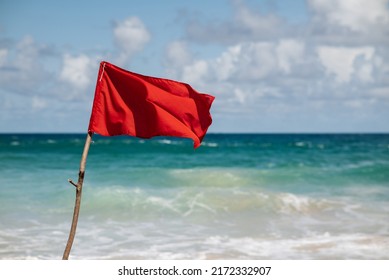 Rip Current Warning On The Beach