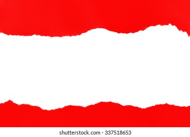 Rip Red Paper White Background Space Stock Photo (Edit Now) 337518653