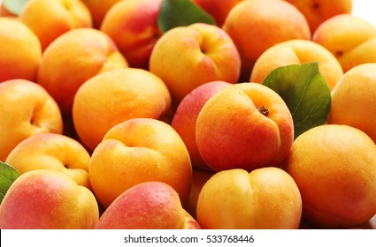 Ripe apricots fruit background - Shutterstock ID 533768446