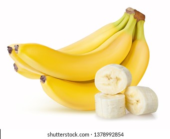 ripe banana isolated on white background with clipping path...