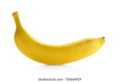 Ripe banana on white background