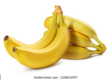 Ripe bananas, isolated on white background