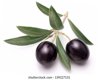 Ripe Black Olives Leaves On White Stock Photo 139227131 | Shutterstock