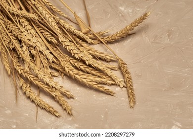 ripe ears of wheat on the table close-up. High quality photo - Shutterstock ID 2208297279