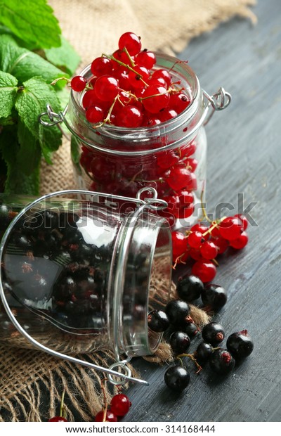 Ripe Forest Berries Glass Jar On Stock Photo Edit Now 314168444