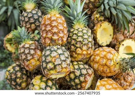 Ripe fresh pineapple surface texture