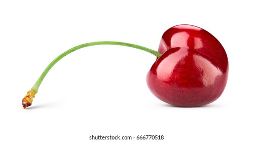 Ripe fresh red cherry isolated on white background. With clipping path. - Powered by Shutterstock