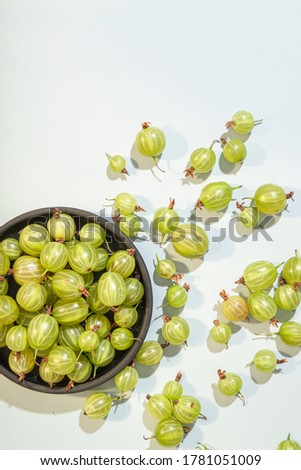 Similar – Image, Stock Photo Top view of organic gooseberries in a vintage bowl