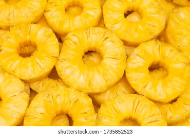 Ripe Juicy Pineapple Rings Background