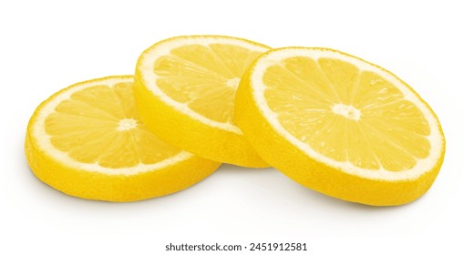 Ripe lemon slices isolated on white background with full depth of field. - Powered by Shutterstock