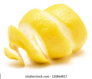 Ripe Lemon Twist Isolated On White