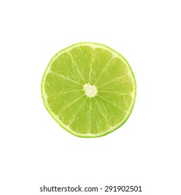 Ripe Lime Cut In Half Isolated Over The White Background, Top View