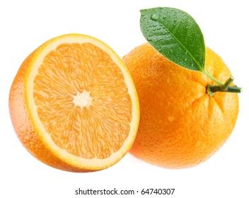 Ripe Orange Half Leaf Isolated On Stock Photo 64740307 | Shutterstock