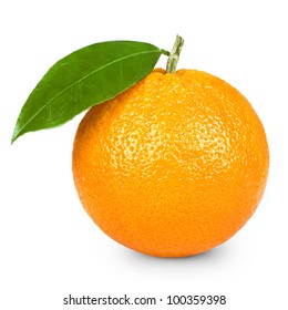 Ripe orange isolated on white background - Shutterstock ID 100359398