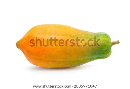 Ripe Papaya isolated on white background. Clipping path. Foto d'archivio © 