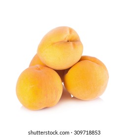 Ripe peach fruit isolated on white background - Shutterstock ID 309718853