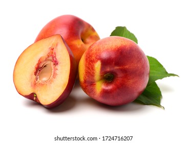 Ripe Peach On White Background