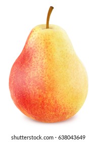 Ripe Pear With Stem Isolated