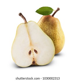 Ripe pears isolated on white background - Shutterstock ID 1030002313