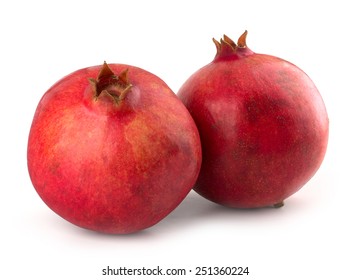 Ripe pomegranate fruit isolated on white background cutout - Shutterstock ID 251360224