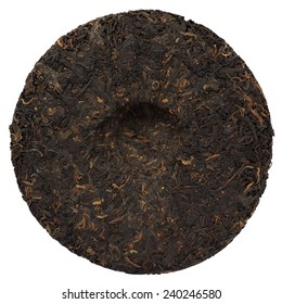 Ripe Puerh Cake Backside Isolated