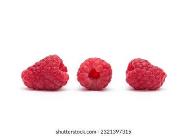 Ripe raspberry on a white background