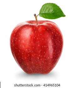 Ripe red apple isolated on a white background.
