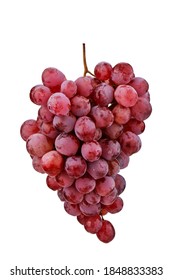 Ripe Red Grapes Bunch, Isolate On A White Background