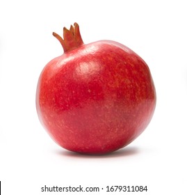 Ripe Red Pomegranate On A White Background