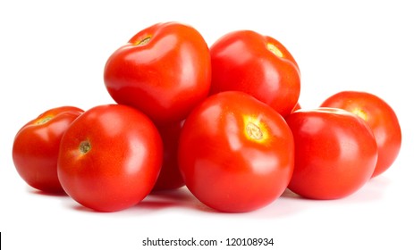 Ripe Red Tomatoes Isolated On White