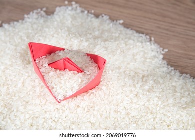 Ripe Rice And Paper Boat