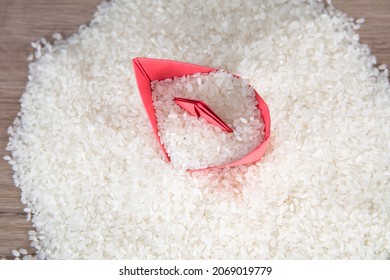 Ripe Rice And Paper Boat