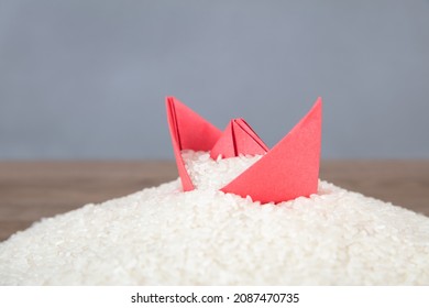 Ripe Rice And Paper Boat