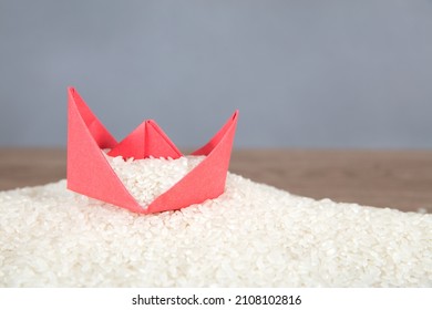 Ripe Rice And Paper Boat