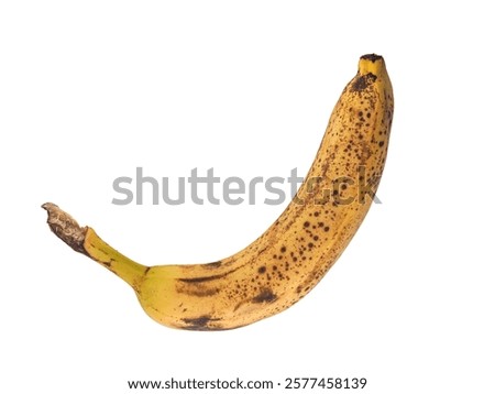 Ripe Spotted Banana Isolated on a White Background for Food or Health Contexts