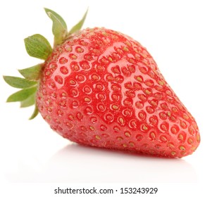 Ripe strawberries isolated on white - Shutterstock ID 153243929