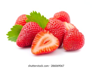 Ripe Strawberry On White Background.